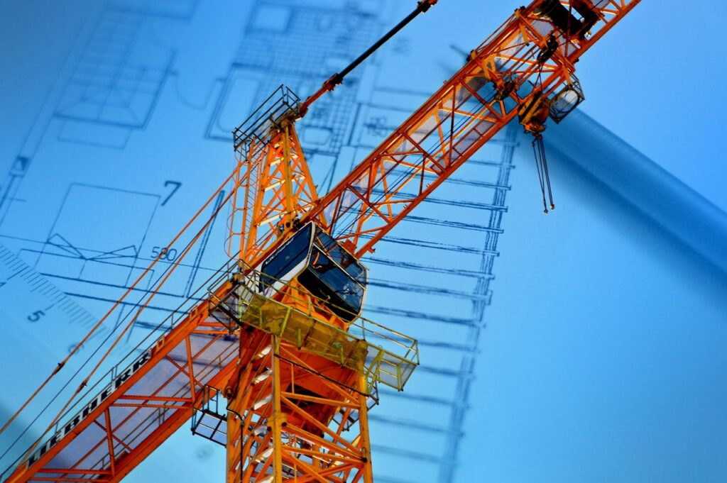 worksite, project, tower crane